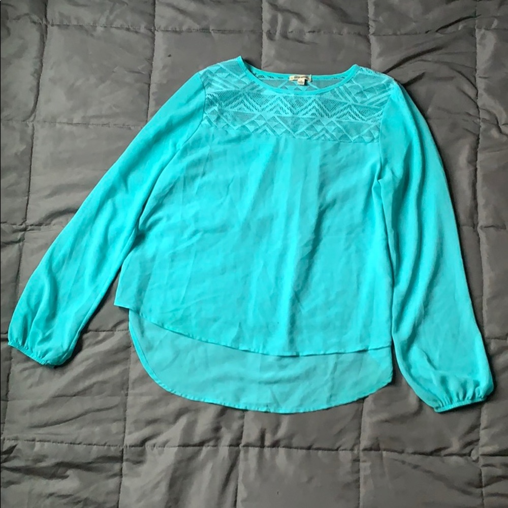 Flowy Teal Long Sleeve Shirt